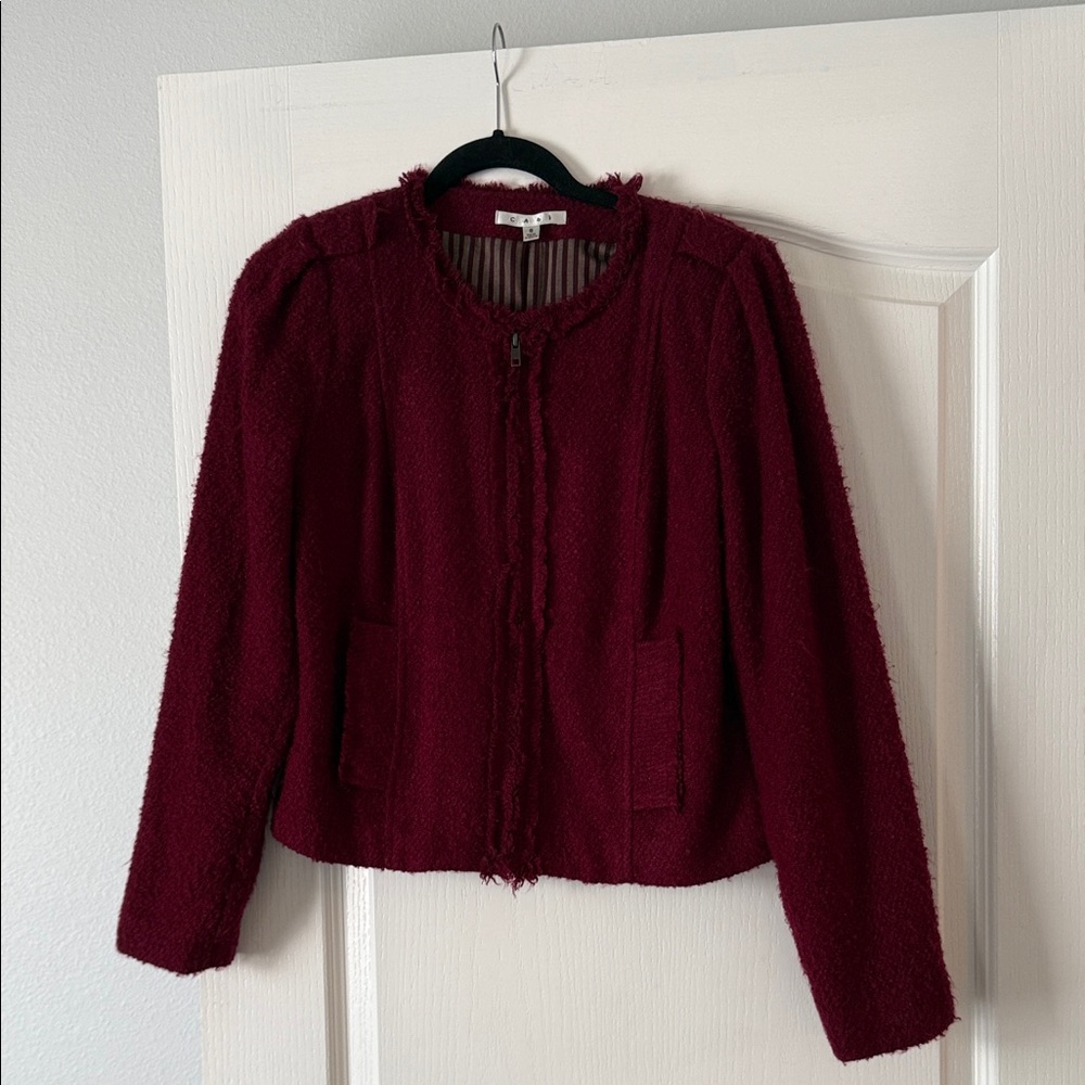 CAbi Burgundy Textured Blazer